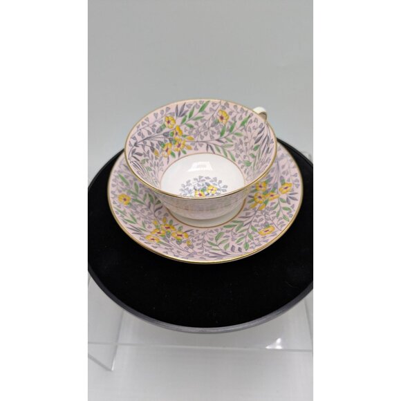 Rosina Wide Mouth Teacup & Saucer Set Floral Pattern & Gold Trim Bone China - Picture 5 of 16